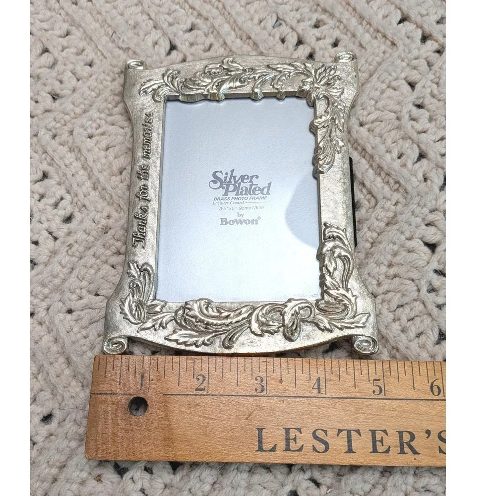 Bowon Silver Plated Brass Photo Frame Thanks For The Memories Ornate 3.5x5